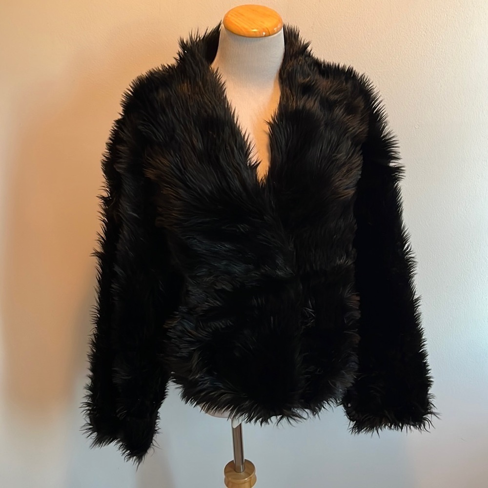 Free People- All Night Faux Fur Jacket Size Large NWT - Picture 5 of 15
